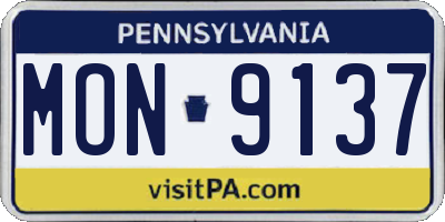 PA license plate MON9137
