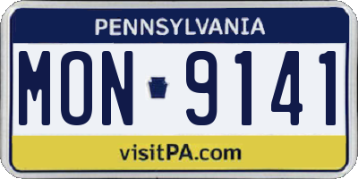 PA license plate MON9141