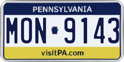PA license plate MON9143