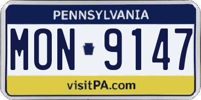 PA license plate MON9147