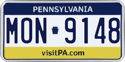 PA license plate MON9148