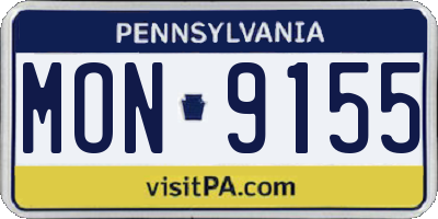 PA license plate MON9155