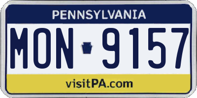 PA license plate MON9157