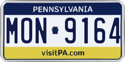 PA license plate MON9164