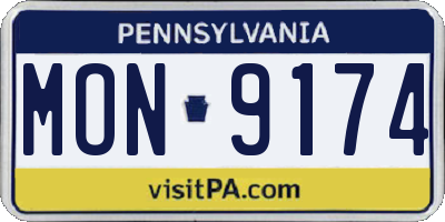 PA license plate MON9174