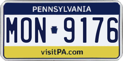 PA license plate MON9176