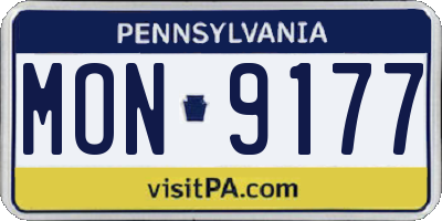 PA license plate MON9177