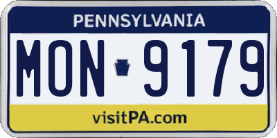 PA license plate MON9179