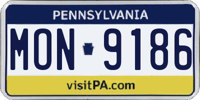 PA license plate MON9186