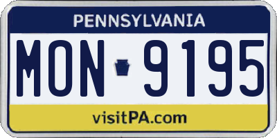 PA license plate MON9195