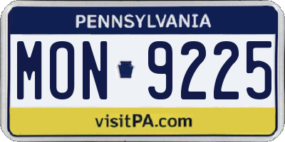 PA license plate MON9225