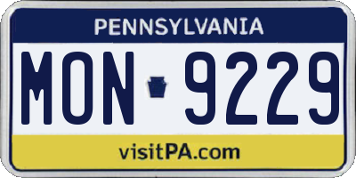 PA license plate MON9229