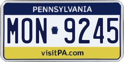 PA license plate MON9245