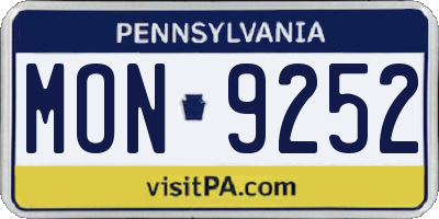 PA license plate MON9252