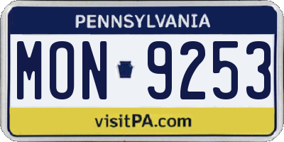 PA license plate MON9253