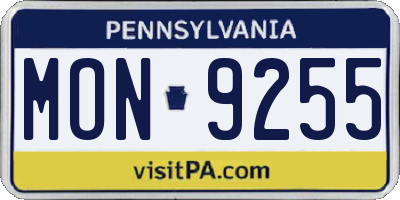 PA license plate MON9255