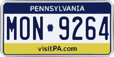 PA license plate MON9264