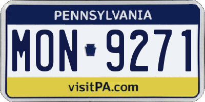 PA license plate MON9271