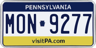 PA license plate MON9277