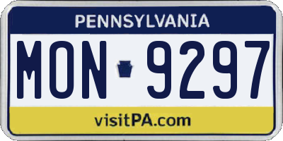 PA license plate MON9297