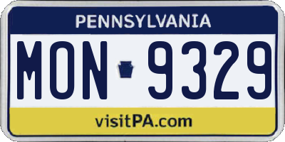 PA license plate MON9329