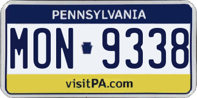 PA license plate MON9338
