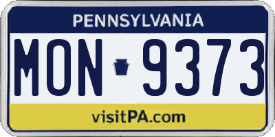 PA license plate MON9373