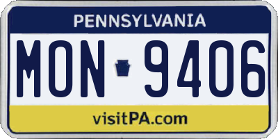 PA license plate MON9406