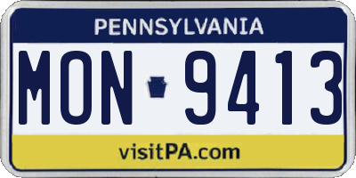 PA license plate MON9413