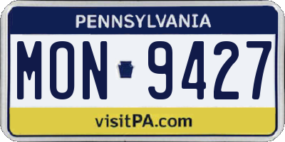 PA license plate MON9427