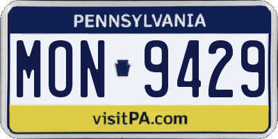 PA license plate MON9429