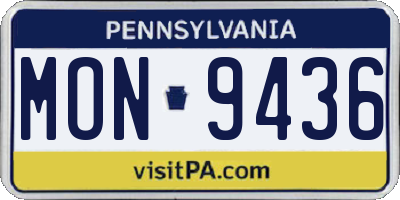 PA license plate MON9436