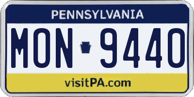 PA license plate MON9440