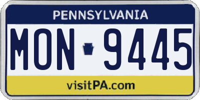 PA license plate MON9445