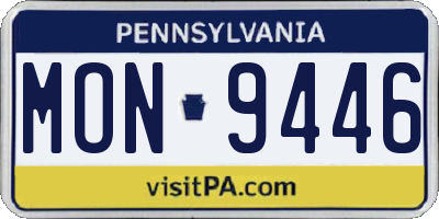 PA license plate MON9446