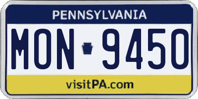PA license plate MON9450