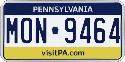 PA license plate MON9464