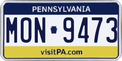 PA license plate MON9473