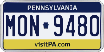 PA license plate MON9480