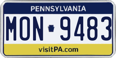 PA license plate MON9483