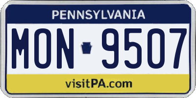 PA license plate MON9507