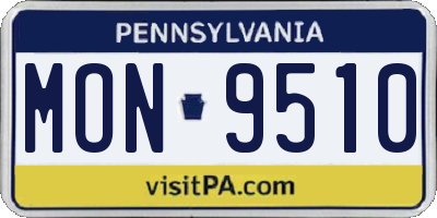 PA license plate MON9510