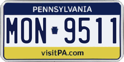 PA license plate MON9511
