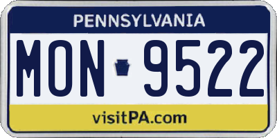PA license plate MON9522