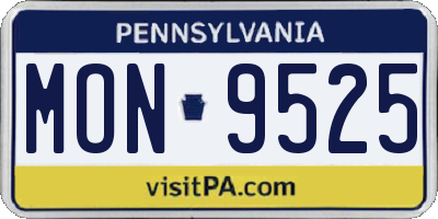PA license plate MON9525