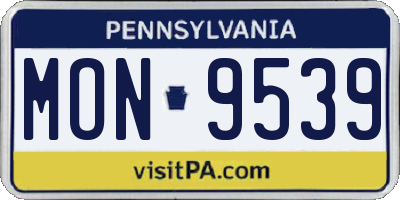 PA license plate MON9539
