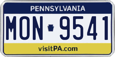 PA license plate MON9541