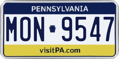 PA license plate MON9547