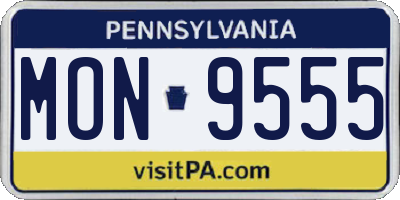 PA license plate MON9555