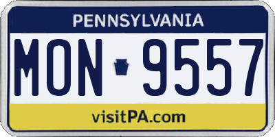 PA license plate MON9557